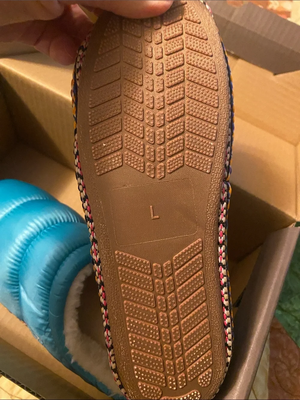 Ariat Kids Teal Quilted Slip-On Slippers